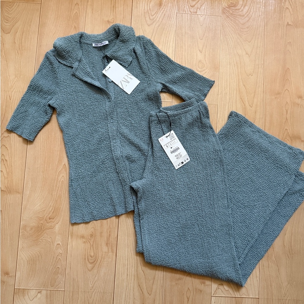 NWT Zara Cozy Knit Set in Blue